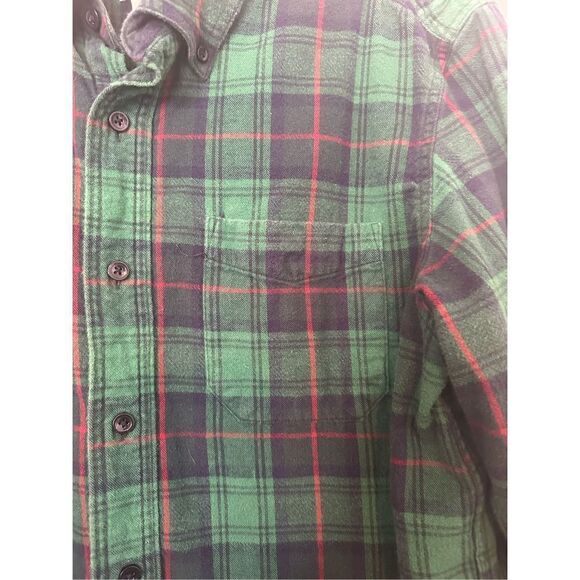 LL BEAN LARGE Men's Traditional Fit Cotton Plaid Shirt Button Up Green - Picture 3 of 10